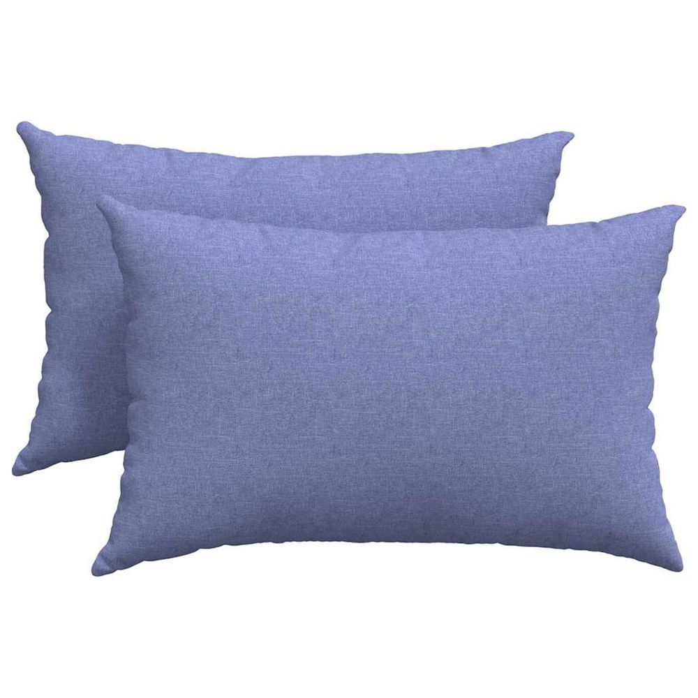 Coussins de canapé 2 pc tissu bleu denim 60 x 40 cm