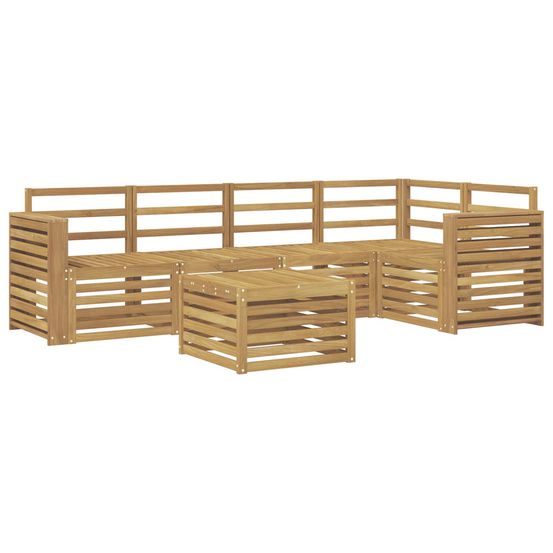Ensemble de canapés d'extérieur 6 pc blanc bois d'acacia massif
