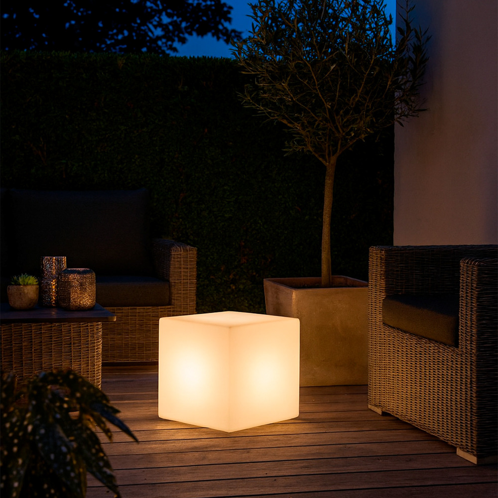 Table declairage solaire rechargeable blanc table declairage cuby