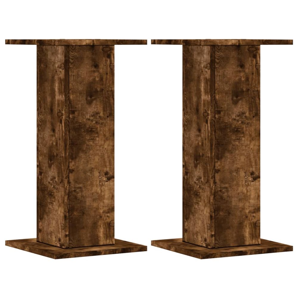 Supports pour plantes 2 pcs chêne fumé bois d'ingénierie