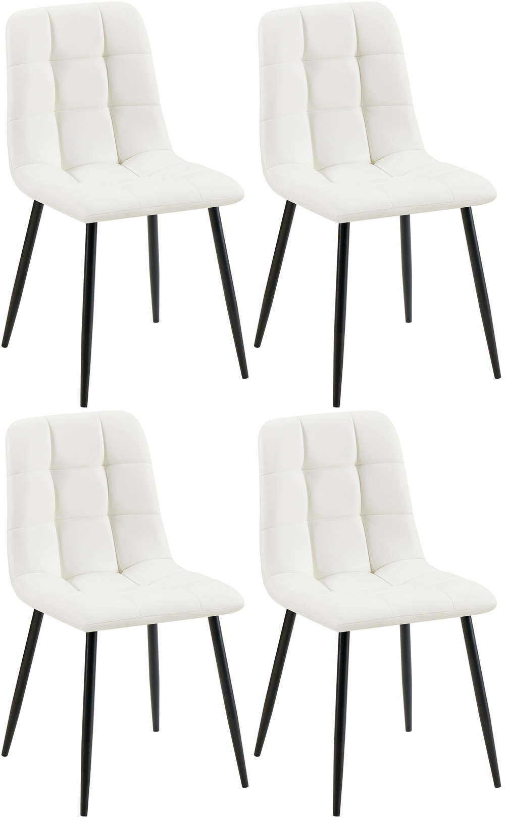 Lot de 4 chaises de salle à manger antibes simili cuir