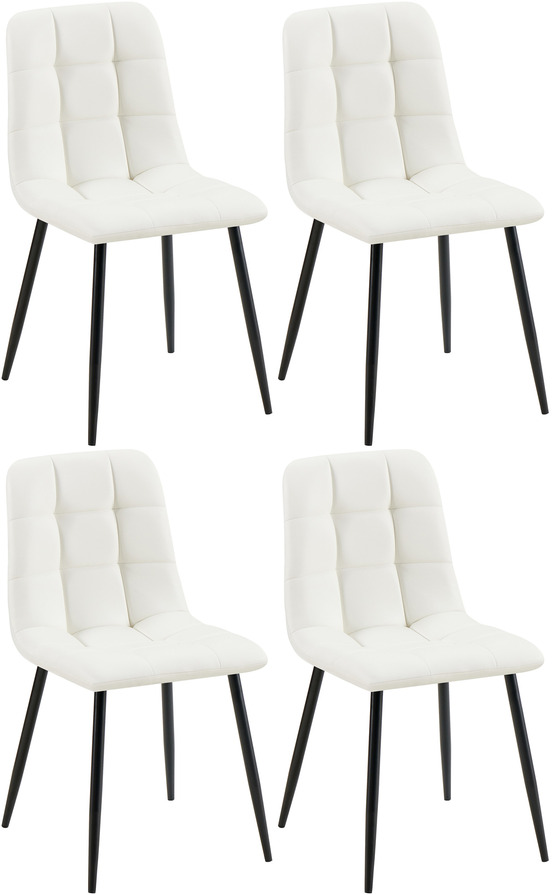 Lot de 4 chaises de salle à manger antibes simili cuir