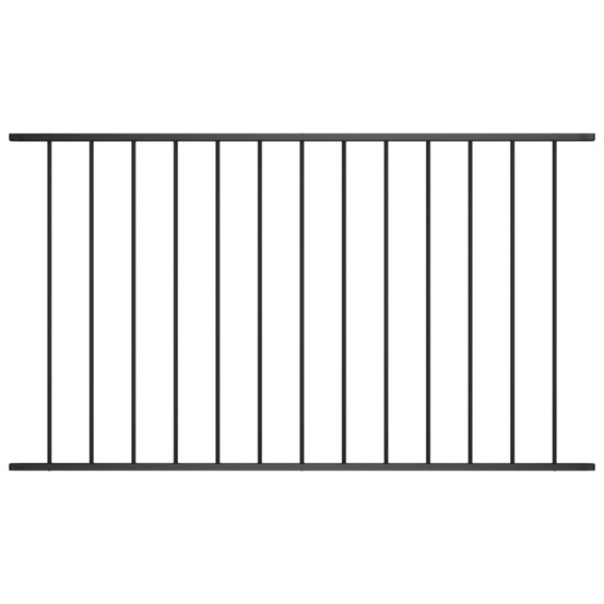 Panneau de clôture en acier thermolaqué 1,63 x 1 m noir