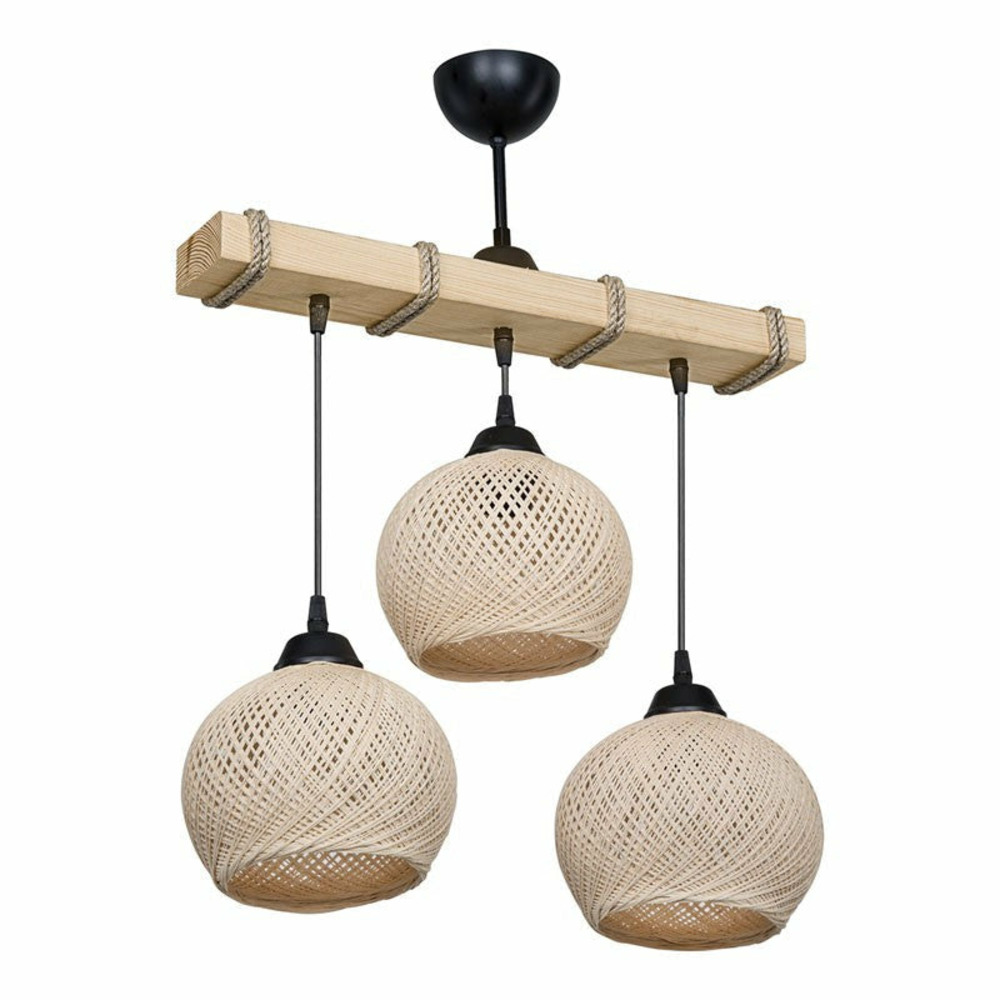 Suspension luminaire plafonnier fiona ε27 crème-naturel 50x20x63cm