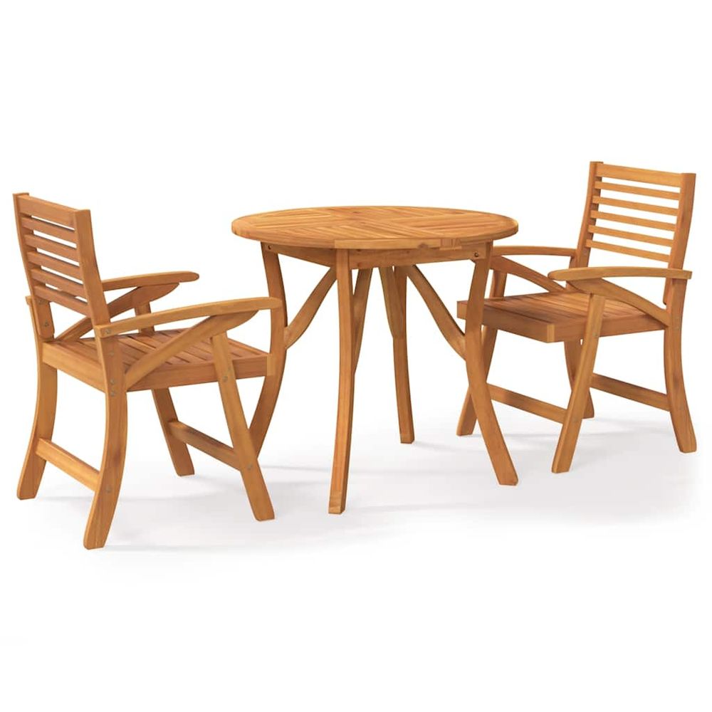 Ensemble à manger de jardin 3 pcs bois d'acacia solide