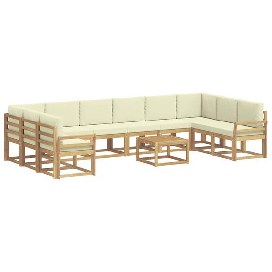 Ensemble de canapés d'extérieur 11 pc blanc et crème