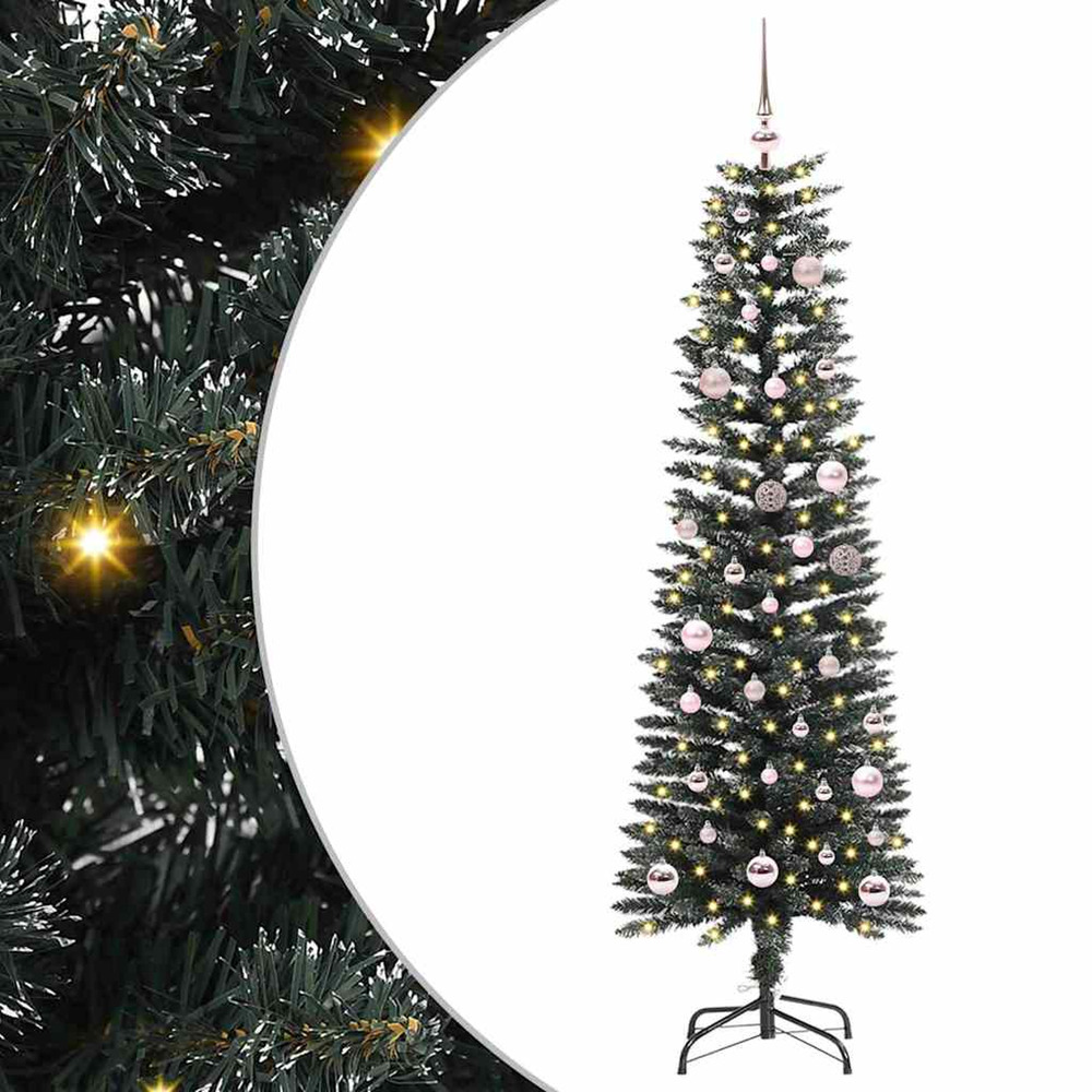Sapin de noël artificiel vert 150 cm pvc, plastique et acier