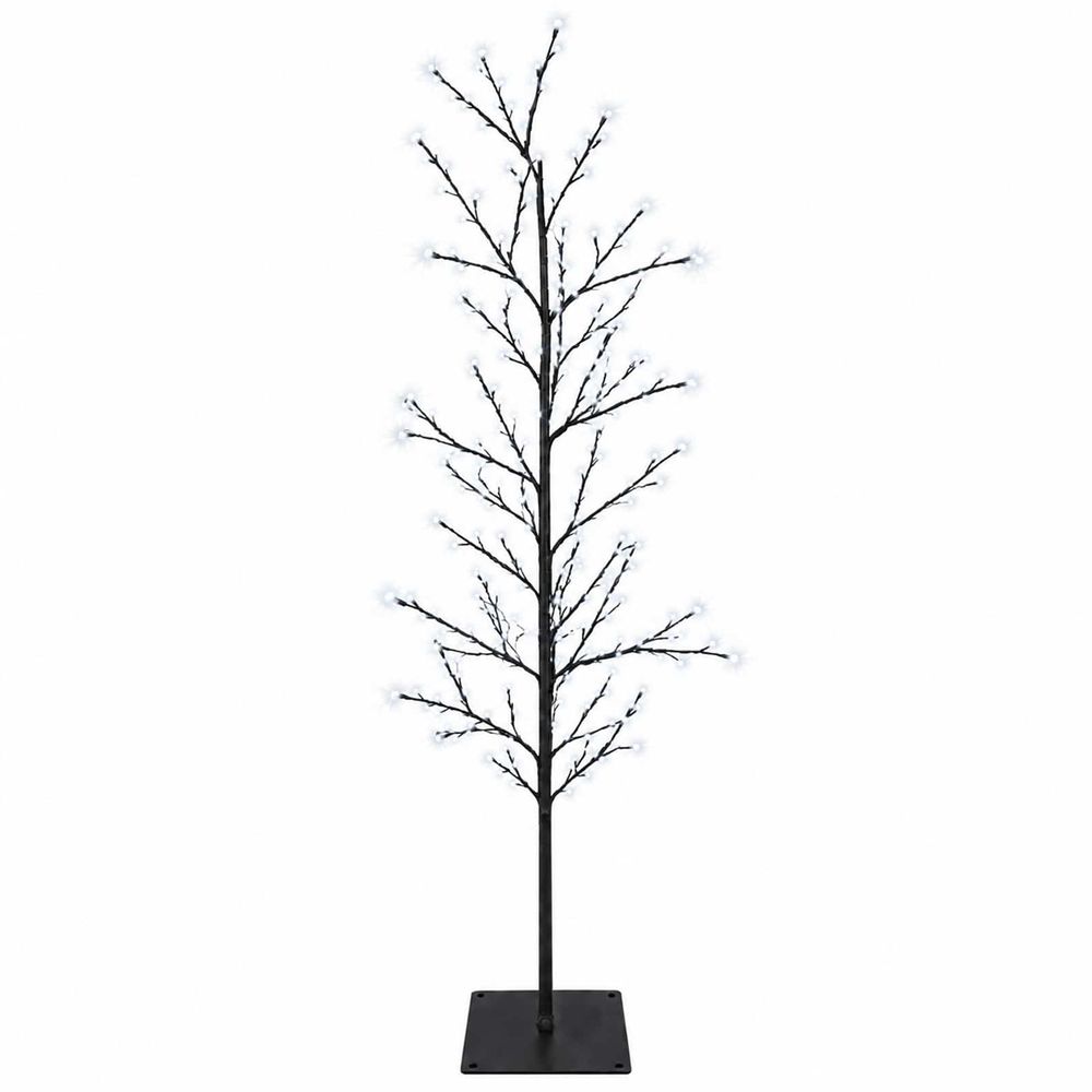 Petit sapin de noël bouleau noir 18 x 18 x 150 cm acier 360 led