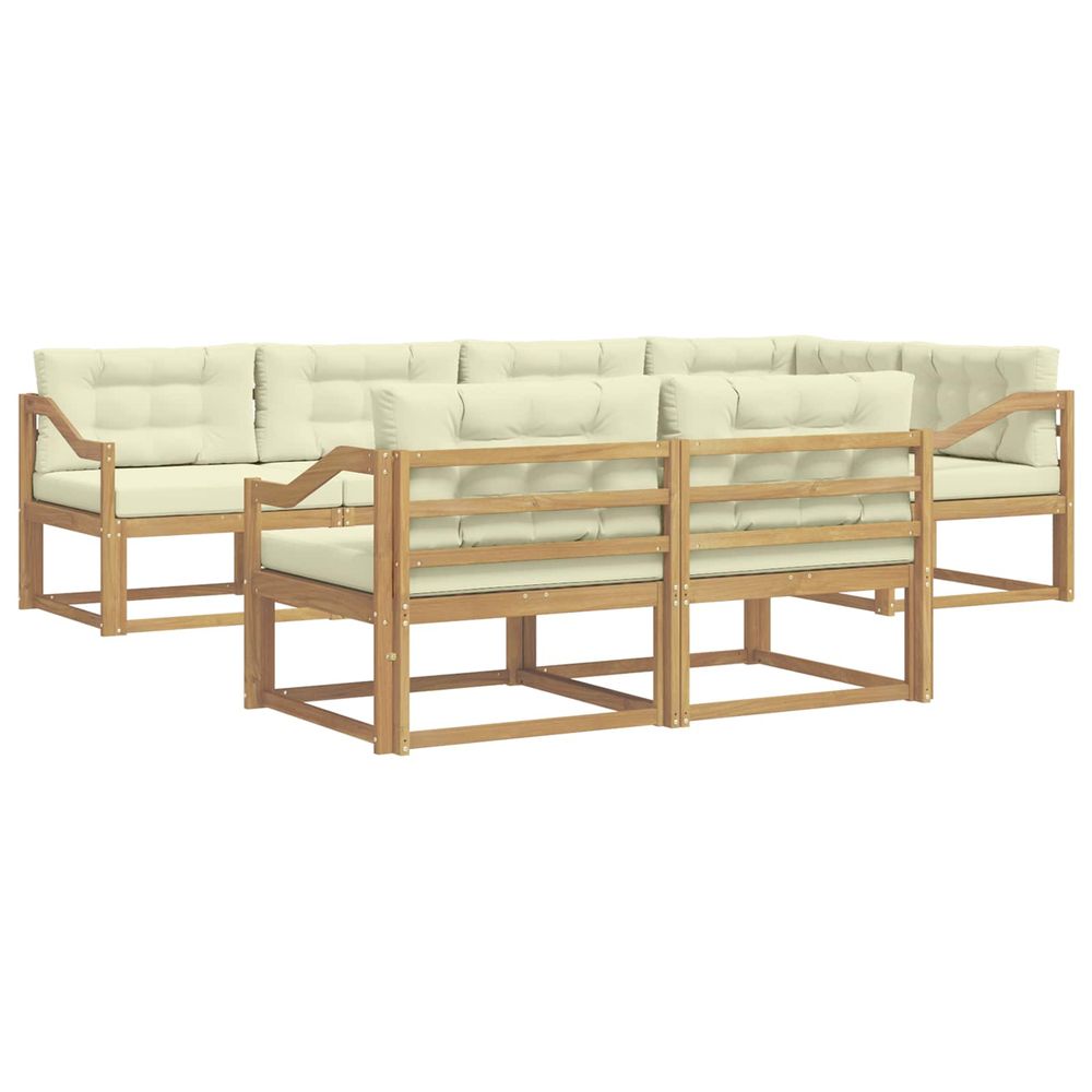 Ensemble de canapés d'extérieur 6 pc blanc et crème polyester