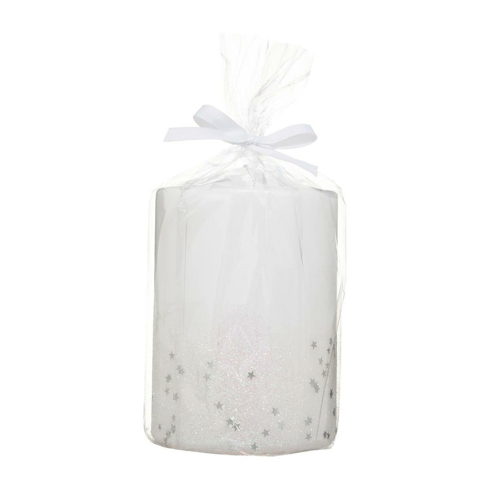 Bougie paillettes dégradé blanc 15 x 10
