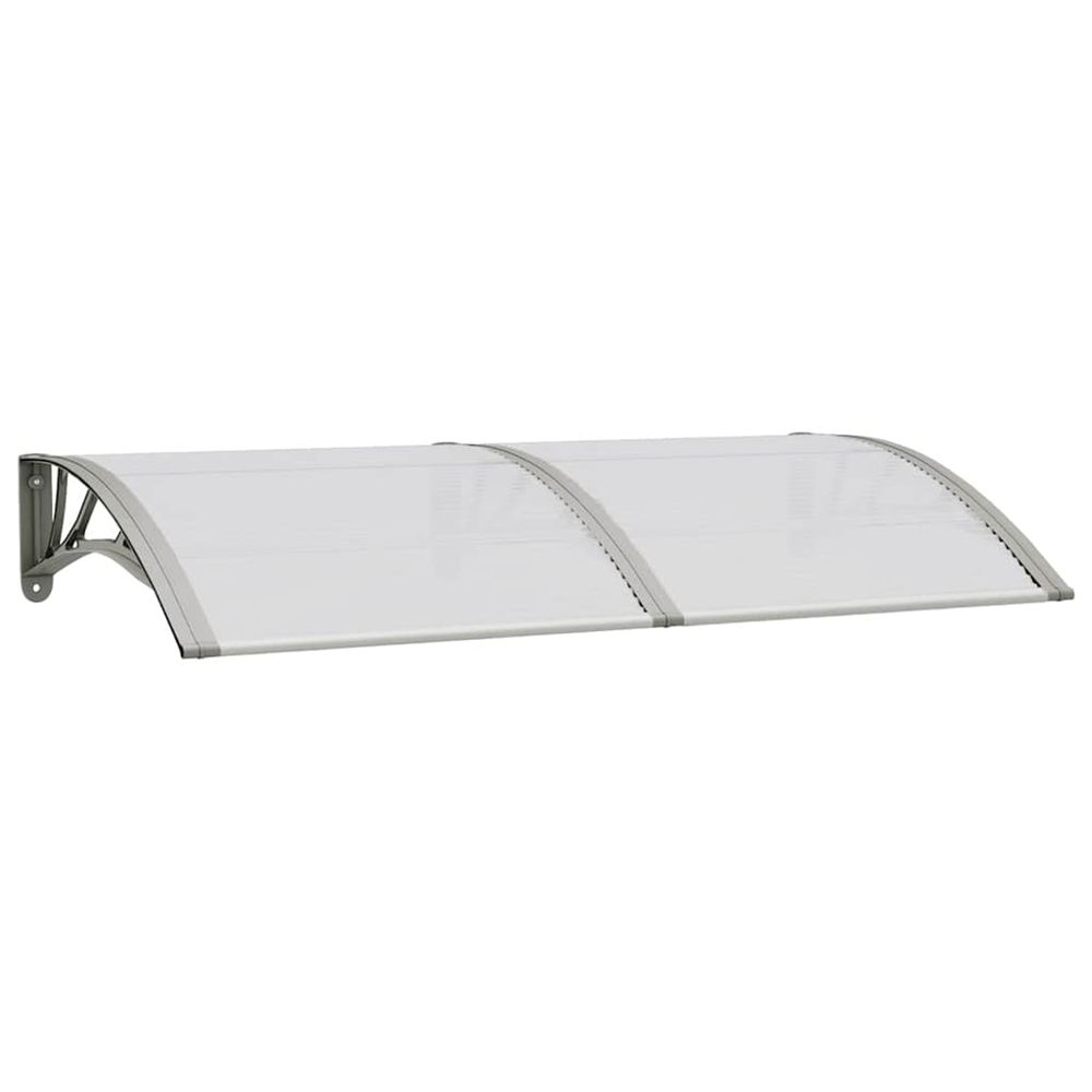 Auvent de porte gris 150x75 cm polycarbonate