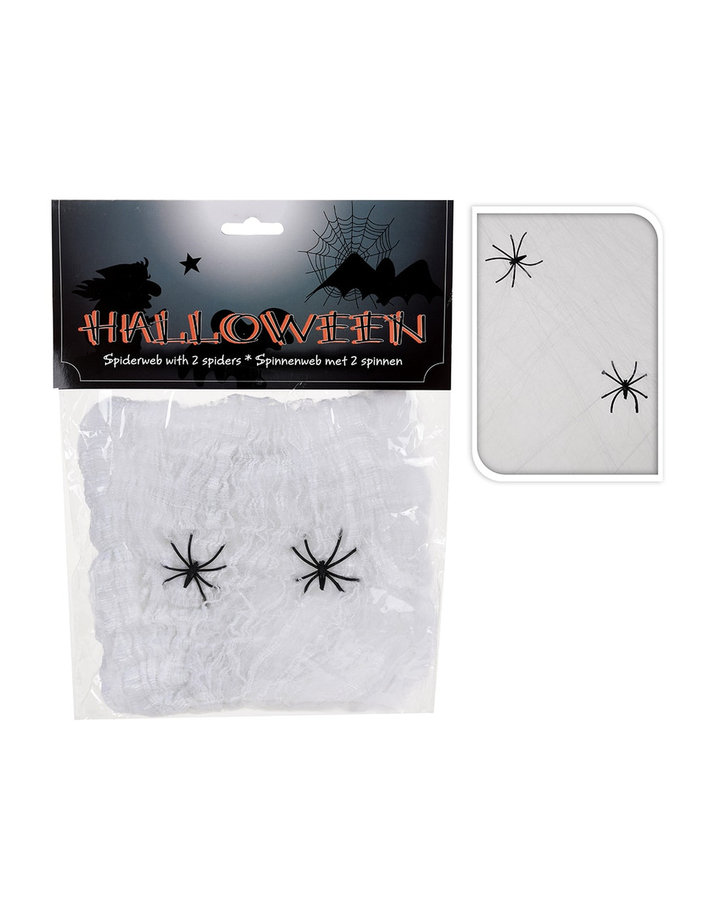 Toile d'araignée halloween avec 2 araignées 50x40cm