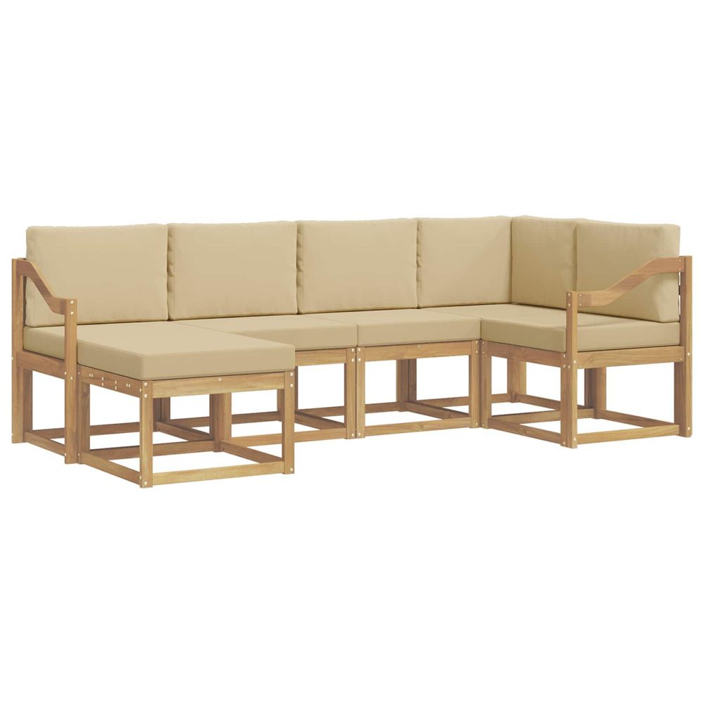 Ensemble de canapés d'extérieur 6 pc blanc et beige polyester