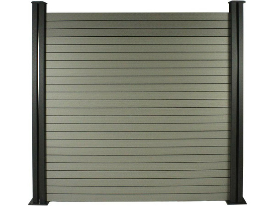 Kit clôture 1.6 x 1.2 m composite - kit de fixation offert - gris