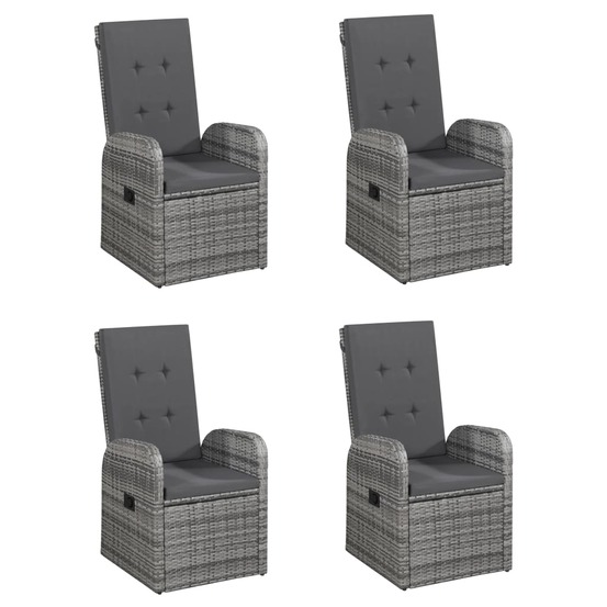 Ensemble à manger de jardin 5 pcs gris