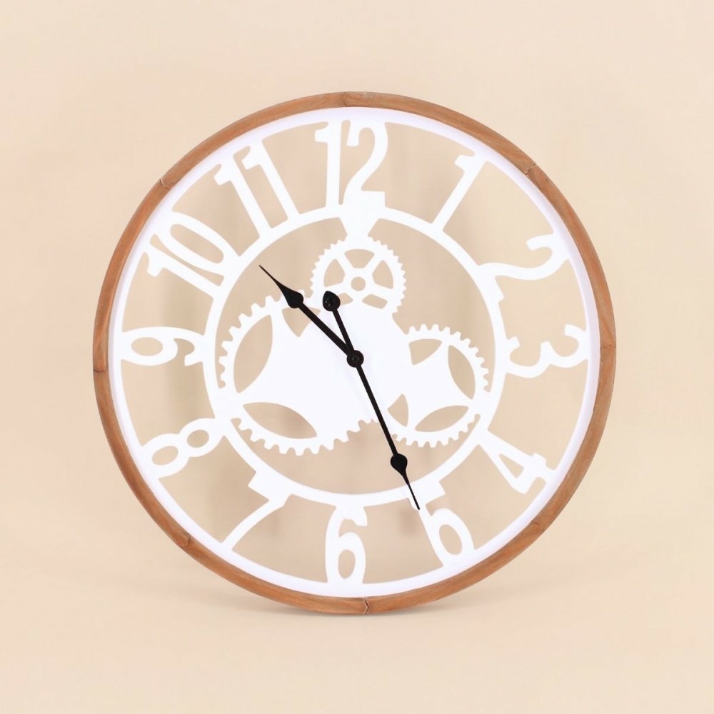 Horloge ronde en métal blanc 50cm