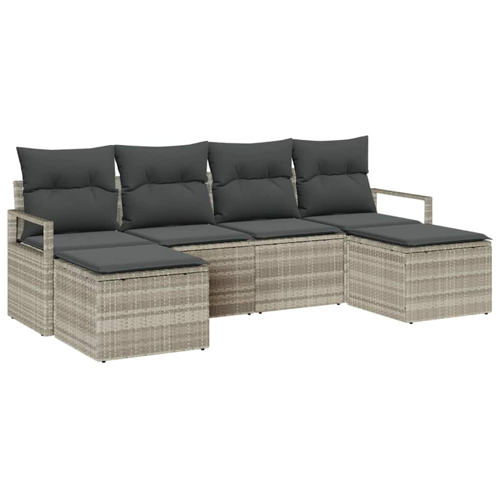 Ensemble de canapé de jardin avec coussin 6 pcs gris clair