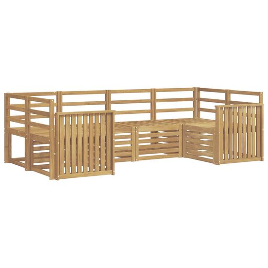 Ensemble de canapés d'extérieur 6 pc blanc bois d'acacia massif