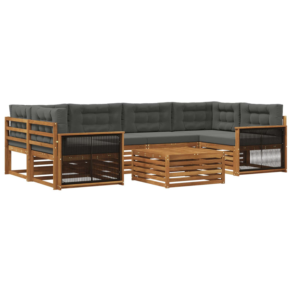 Ensemble de canapés d'extérieur 7 pcs naturel et anthracite