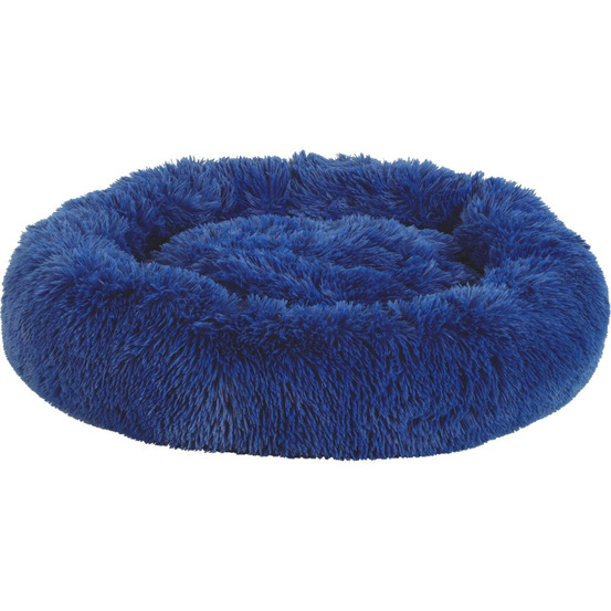 Coussin noé ø 50 cm bleu a poils longs pour petits chiens ou chats.