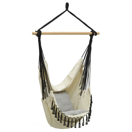 Fauteuil hamac en coton et macramé