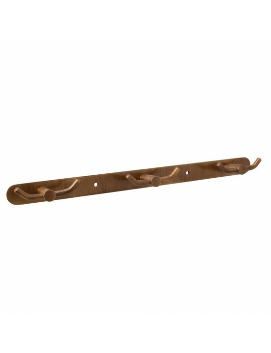 Patère triple à double crochet colorado en laiton bronze 36 cm