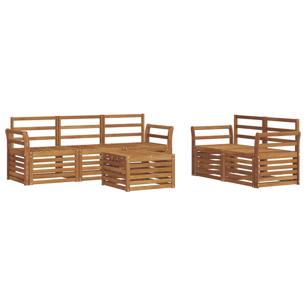 Ensembles de canapés 6 pcs naturel bois d'acacia massif