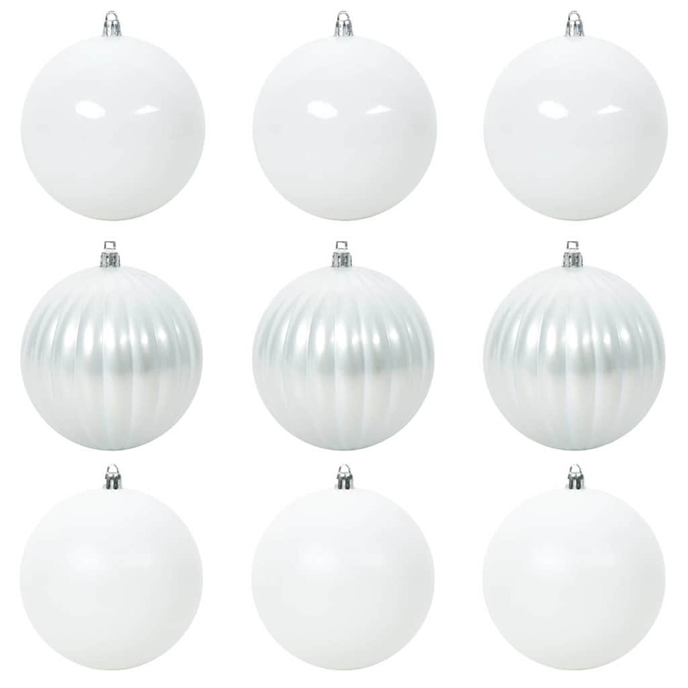 Ensemble de boules de noël 9 pcs blanc plastique