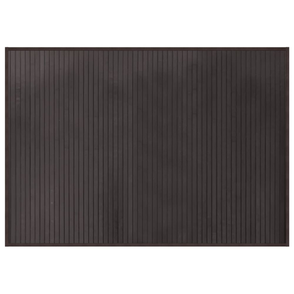 Tapis rectangulaire marron foncé 70x100 cm bambou