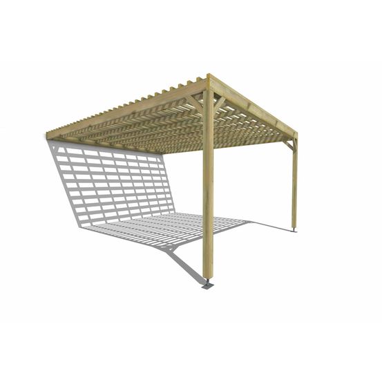 Pergola bois • 4m x 5m • adossée • sens profondeur • lattage bois • livraison comprise