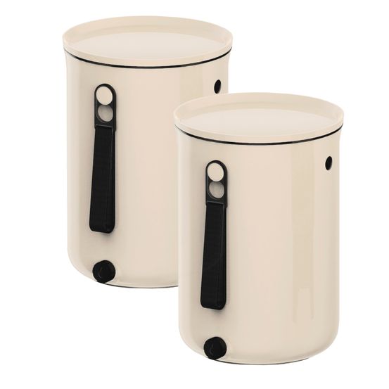 Skaza lot de 2 composteurs bokashi organko2-1kg brain-blanc-2x9.6l