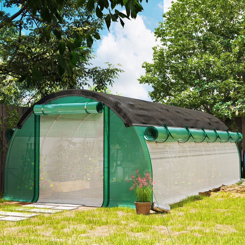 Serre tunnel plastique renforcé culture potager protection soleil uv 6x3m verte - comfortxl outdoor living