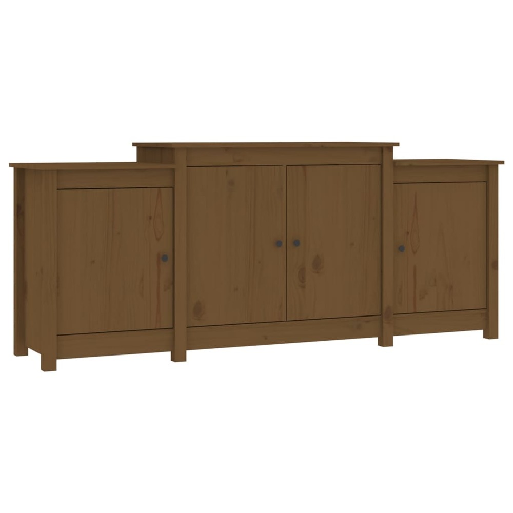 Buffet bahut commode armoire meuble de rangement organisateur cuisine salle de séjour salon 164 x 37 x 68 cm bois massif de p