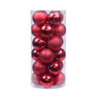 Lot de boules de noël - rouge 8 cm