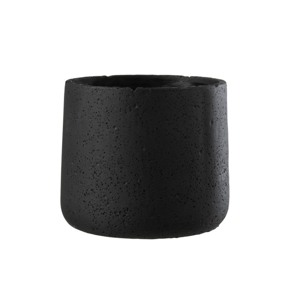 Cache-pot en céramique noir 19x19x17 cm