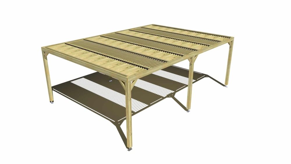 Pergola bois • 7m x 5m • indépendante • sens profondeur • lames orientables bioclimatiques incluses • livraison comprise