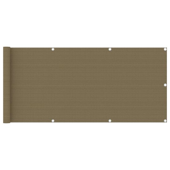 Écran de balcon taupe 75x600 cm pehd