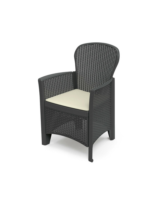Fauteuil imitation rotin. Couleur: anthracite 60x58x89cm modèle: folia progarden