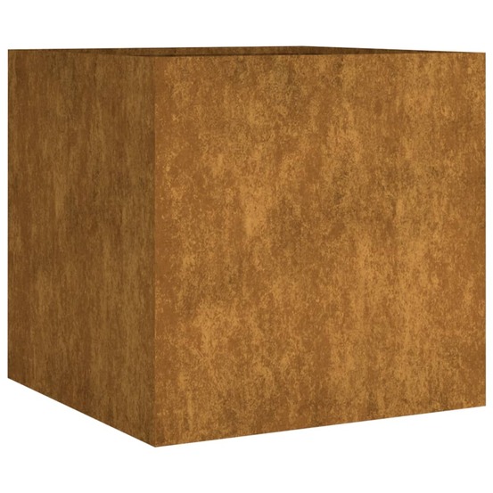 Jardinière bac lit surélevé plantes fleurs terrasse jardin 40 x 41 x 40 cm acier corten marron