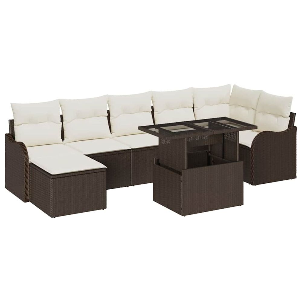 Ensemble de canapé de jardin 8 pc marron