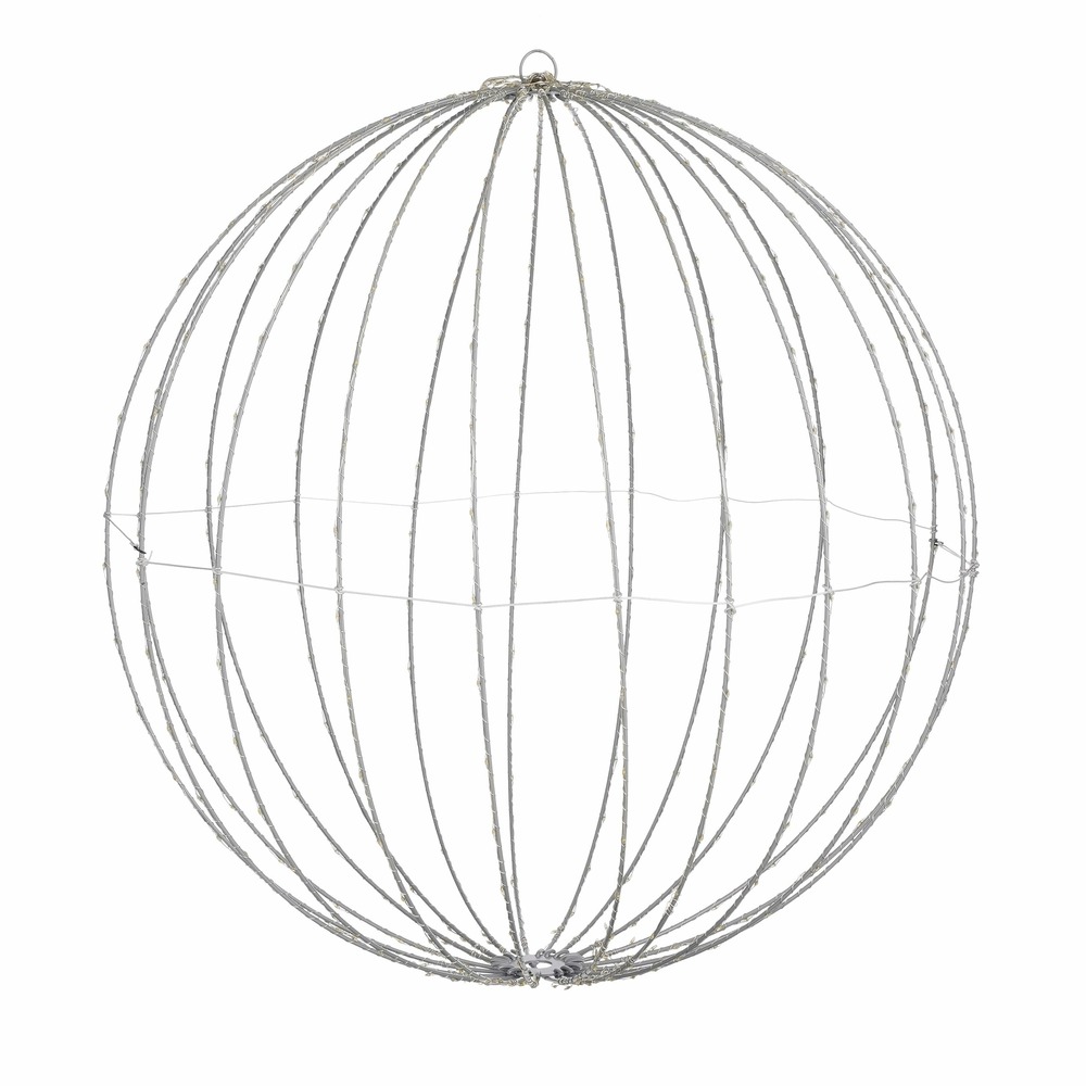 Luca lighting boule de noël lumineuse de 400 led blanc chaud - ip44 - ø60 cm - noir