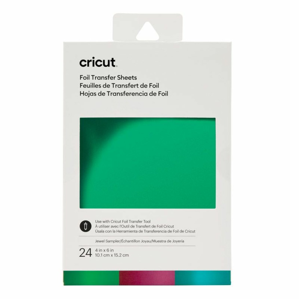 24 feuilles de transfert foil bleu, vert, violet, blanc 15,2 x 10,1 cm cricut