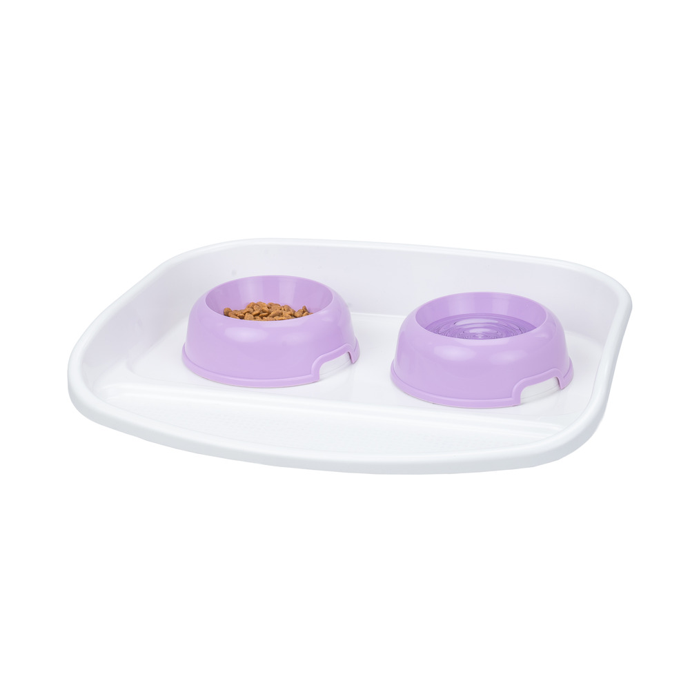 Ferplast plateau avec écuelles pour chats et chiens lindo double écuelle pour animaux, base en plastique résistant, pieds