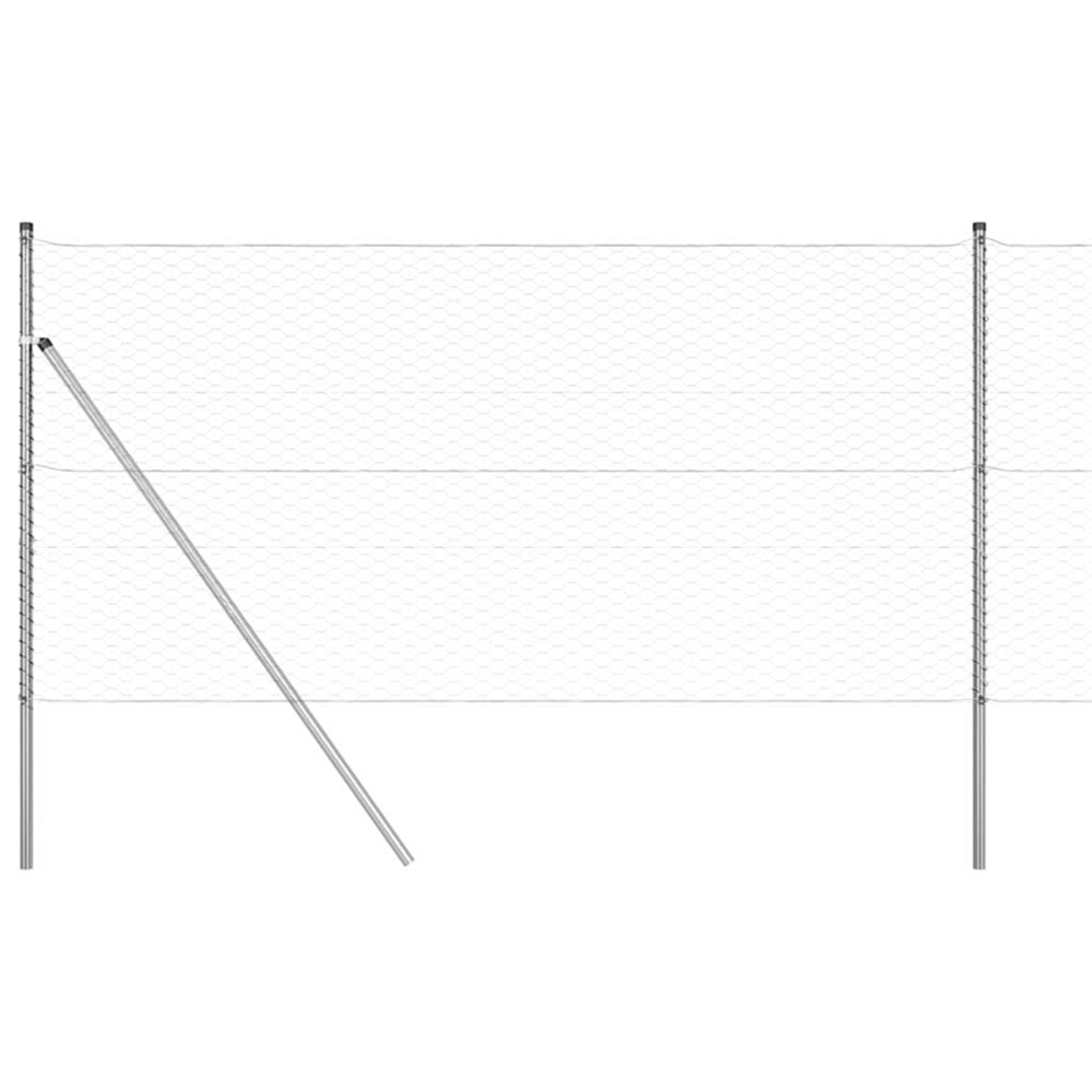 Poteau de clôture. Argenté 25 x 1,2 m (maille de 36 mm) acier