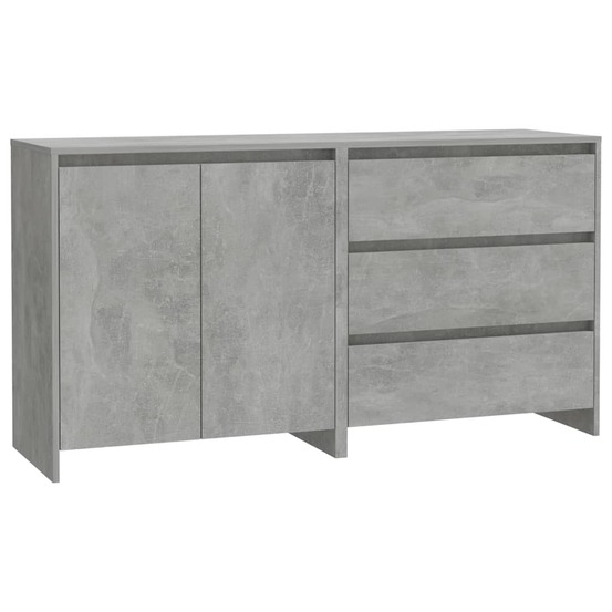 Buffet bahut commode armoire meuble de rangement organisateur cuisine salle de séjour salons lot de 2 bois d'ingénierie gris