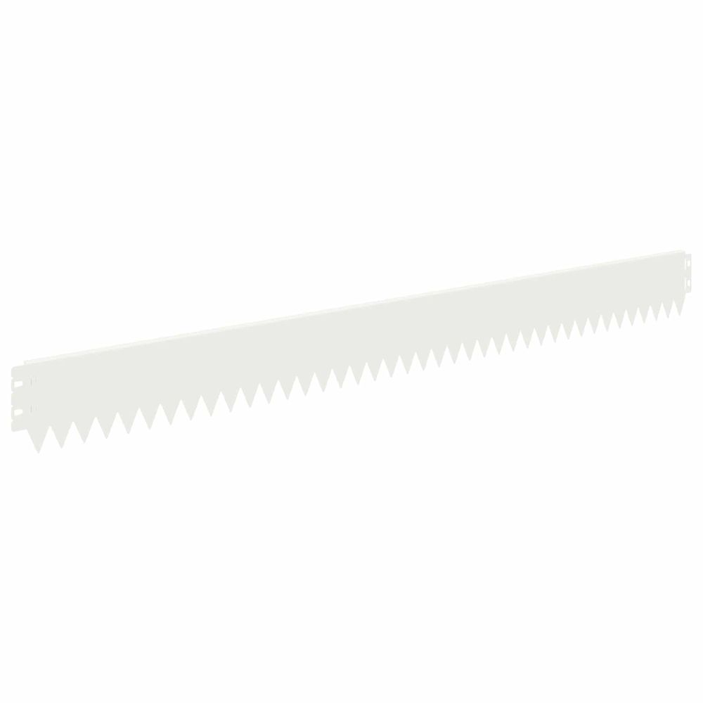 Bordure de pelouse 30 pc 103 x 10 cm acier blanc