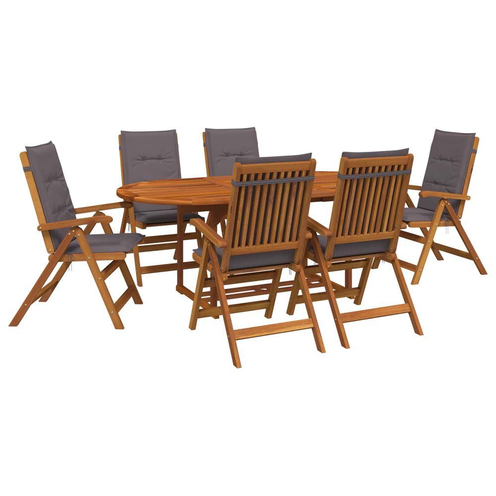 Ensemble de salle à manger d'extérieur avec parasol 8 pc