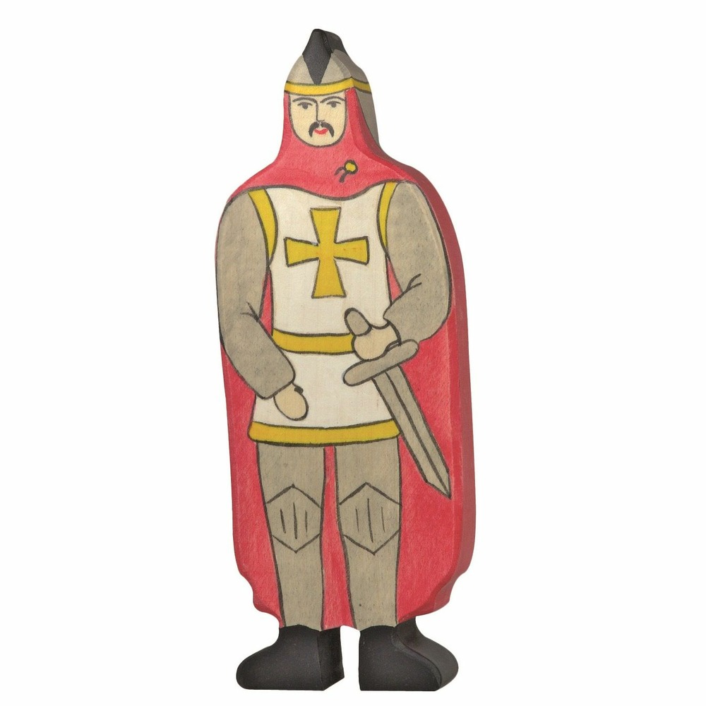 Figurine chevalier avec manteau rouge