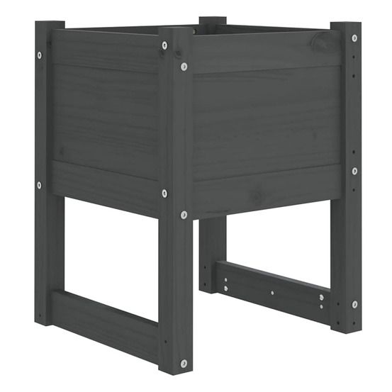 Jardinière d'extérieur gris 40x40x52,5 cm bois massif de pin