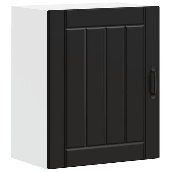 Armoire murale de cuisine lucca noir bois d'ingénierie